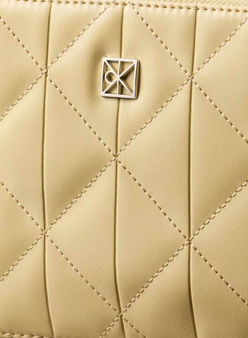 CALVIN KLEIN  Quilted Emblem Logo Double Zip Camera Bag for Women | Best Price UAE